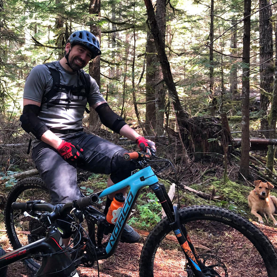 Jeremy uses Loam Goat brake pads on his Norco Range and rides trails all over British Columbia Canada