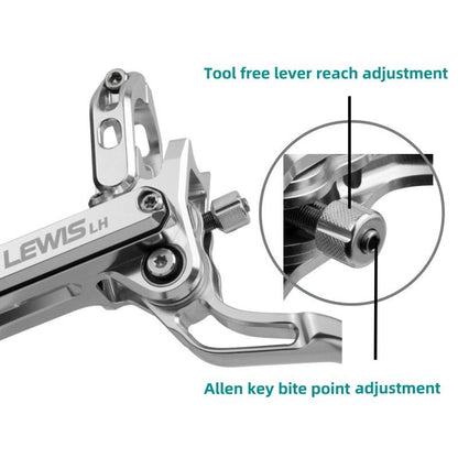 Lewis LH4 Axial Cylinder 4 Pistons Hydraulic Disc Brake | Front and Rear - Loam Goat