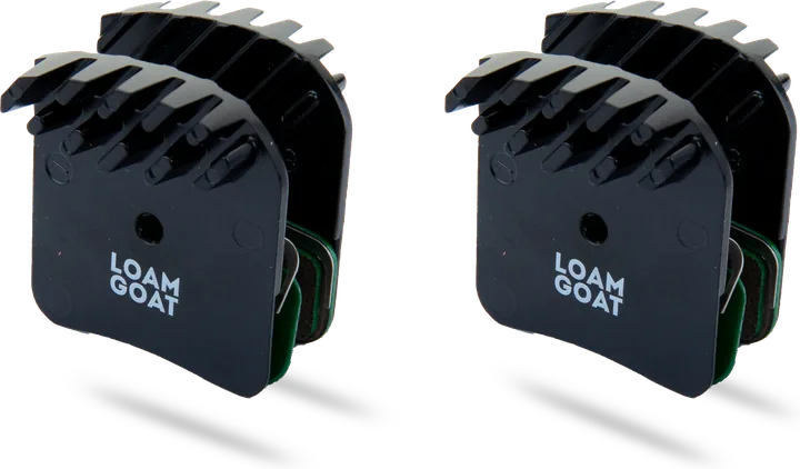 Loam Goat finned Gravity pads with black cooling fins